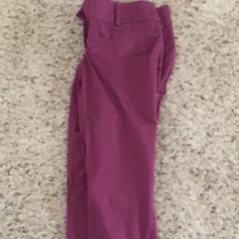 Loft Burgundy Cropped Pants
